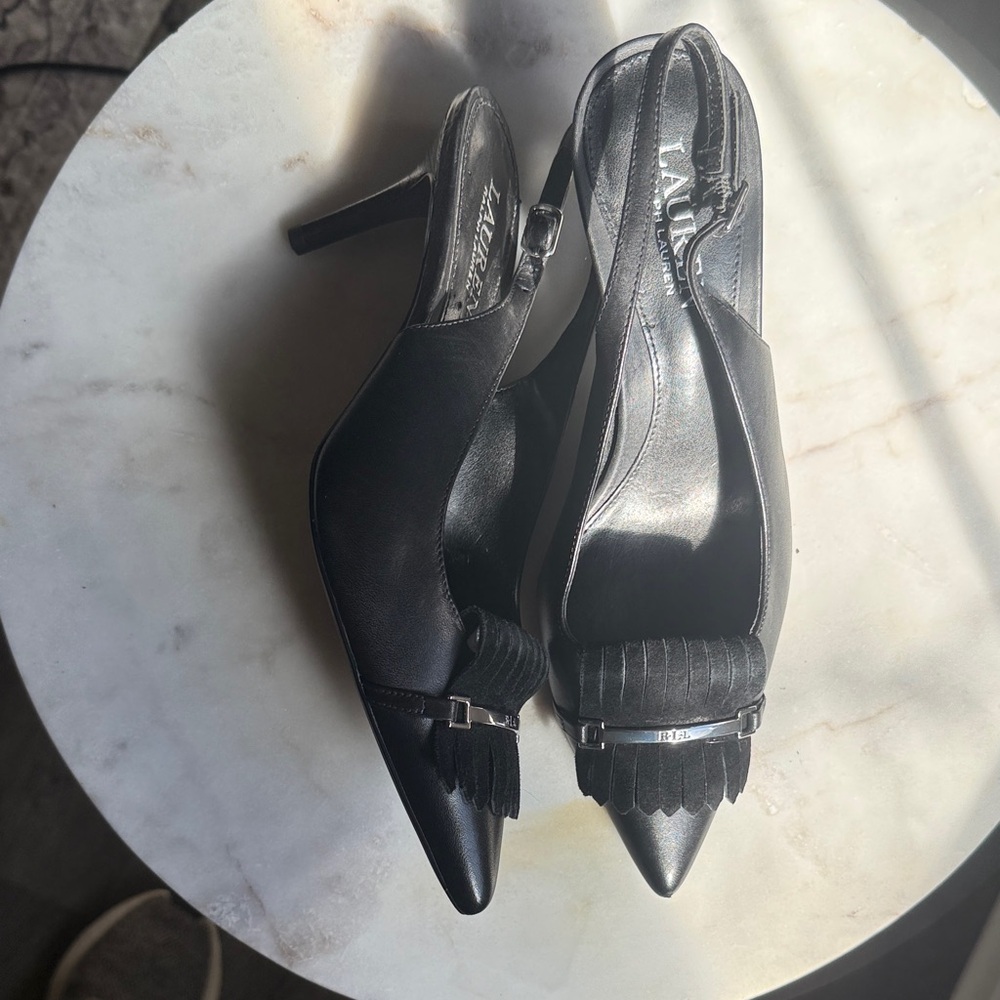 Polo by Ralph Lauren Black Slingback Heels